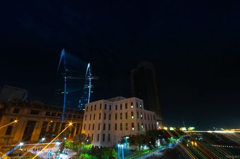 越南，hồ 奇明，cầ乌姆ống、hcmc、灯光、夜间、城市、长曝光