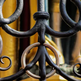 艺术品，金属，美丽喷泉，纽伦堡，戒指，圣人，特写，大门