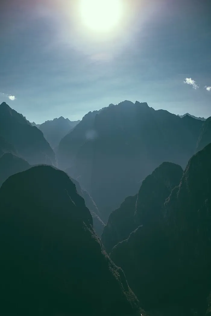 照片，山脉，多云，天空，轮廓，山脉，白天，时间