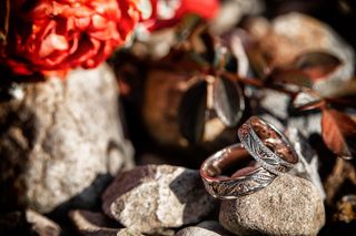 德国, 陶尔, 石头, 花, 结婚戒指, 婚礼, 结婚戒指, 红色