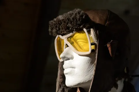 球山、博物馆、眼镜、透视、棕色、黄色、设计、聚焦前景