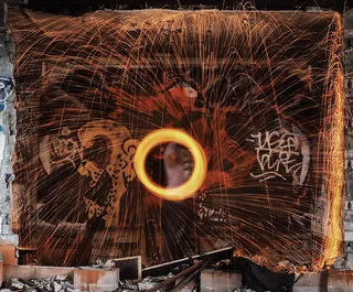 火, 奥林巴斯, 弃, 艺术, 钢丝绒, 绘画, 一个人, 运动模糊