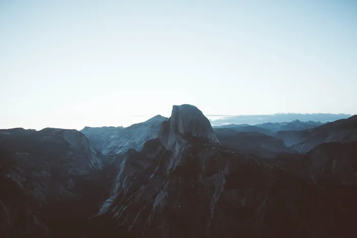 半圆顶，美国，光，早晨，石头，花岗岩，约塞米蒂，冰川点
