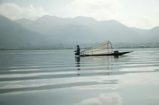 缅甸，缅甸，渔民，因勒湖，水，湖，船只，运输