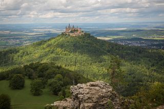 景观照片，森林，城堡，swabian alb，hohenzollern，hohenzollern城堡，alb屋檐，河津根