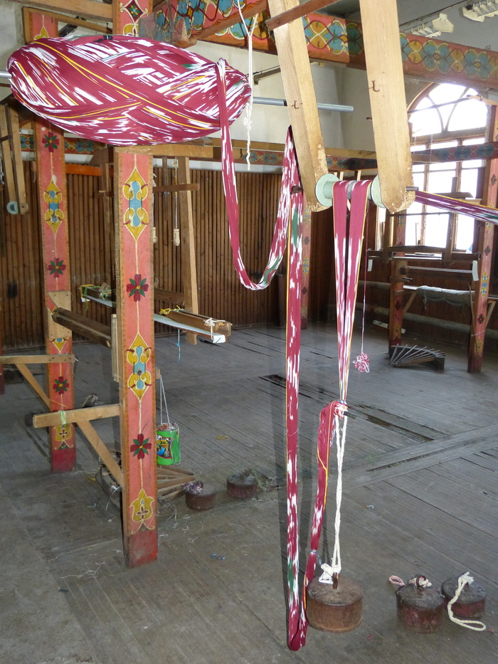 丝绸厂，网框，丝绸，彩色，图案，编织，物质，颜色