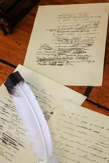 手稿、笔、文件、纸、书面语言、书籍、文字、文学