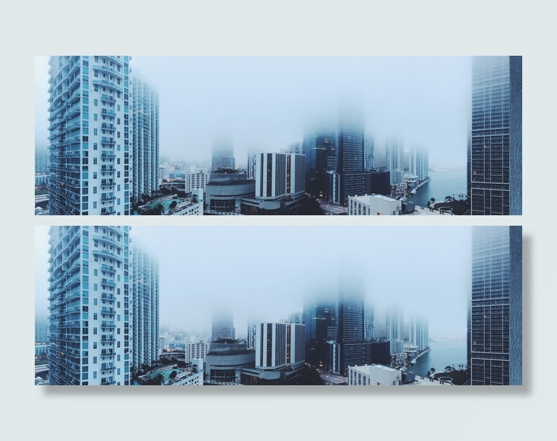 有雾的建筑物的看法