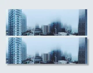 有雾的建筑物的看法