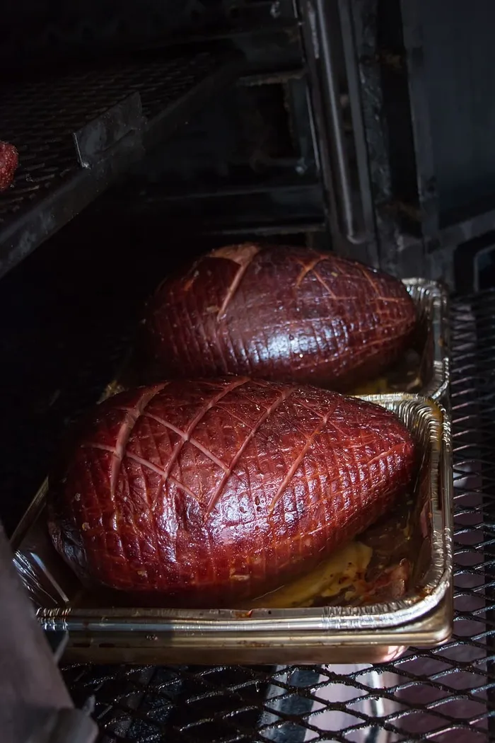 烟民，烹饪，肉类，乡村火腿，火腿，熏肉，火腿，食品
