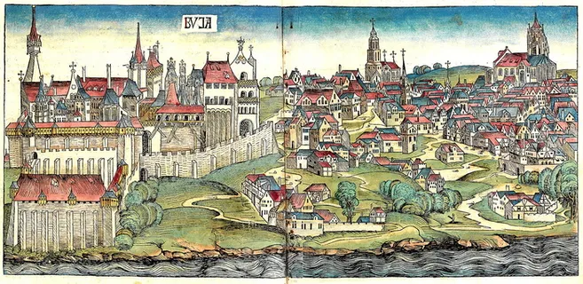 1493年匈牙利《纽伦堡纪事报》记载的中世纪布达佩斯 1493年匈牙利《纽伦堡纪事报》记载的中世纪布达佩斯