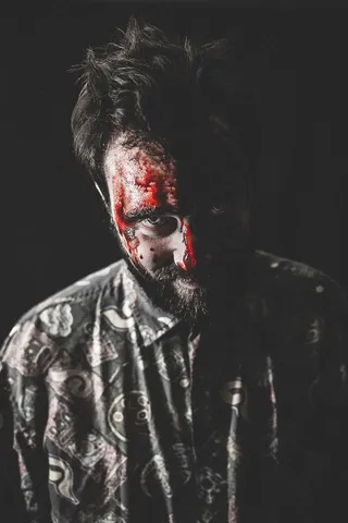 男人，恐怖，男性，恐怖，血腥，邪恶，肖像，一个人