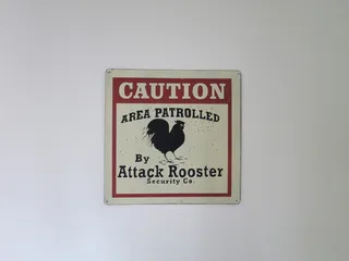 攻击公鸡，当心标志，警告，文字，通信，西文，标志，没有人