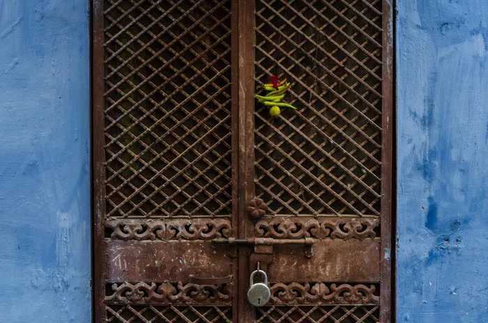 焦特布尔，印度，门，迷信，柠檬，辣椒，铁锈，拉贾斯坦邦