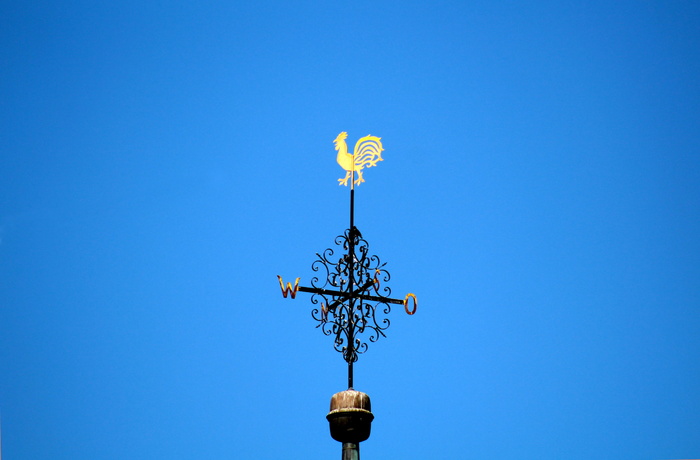 尖塔，风向标，哈恩，人物，风向指示器，黄金，教堂，伟大