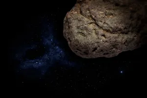 灰色石头碎片，背景，壁纸，蓝色，暗空间，小行星，彗星，宇宙
