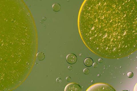 水中油, 油眼, 液体, 摘要, 质地, 宏观, 油, 关闭