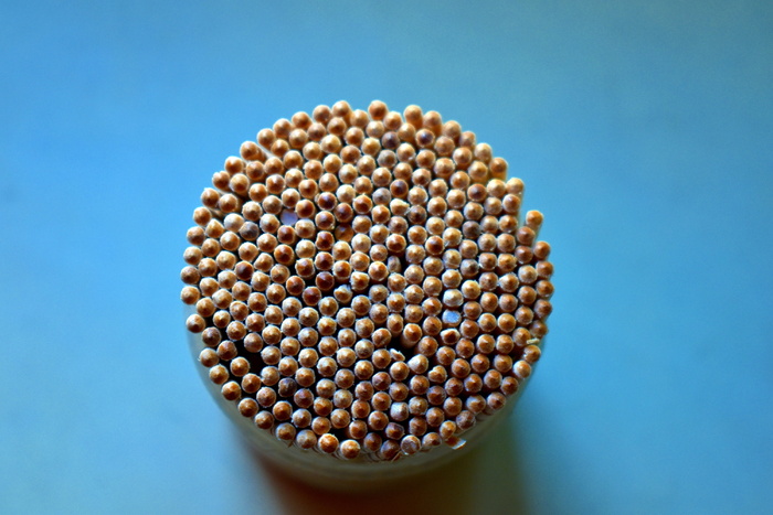 蛋头, 牙签头, 顶视图, 圆形, 蓝色背景, 工作室拍摄, 蓝色, 彩色背景