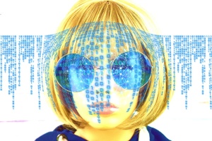 女性、时尚、网络、二进制、一、空、攻击、感染