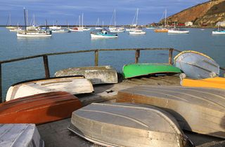 新西兰，奥塔戈，小轮，倒置，航海，港口，船只，油漆