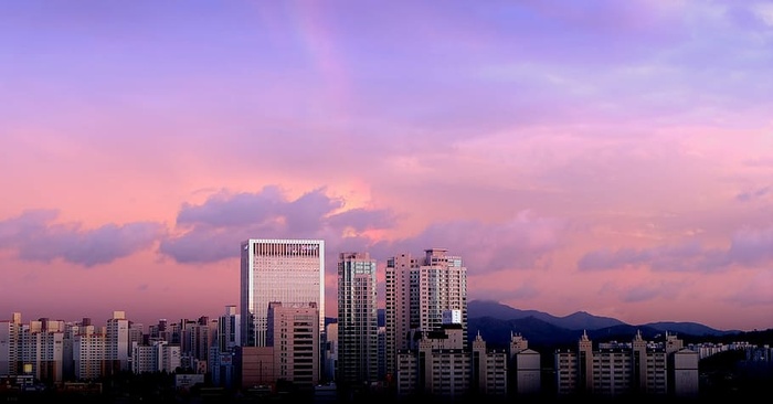 正午时分的高层建筑