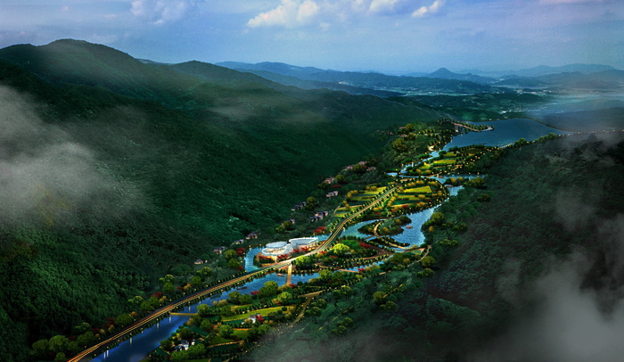 航空、摄影、建筑、山地、公园、渲染、可视化、建筑