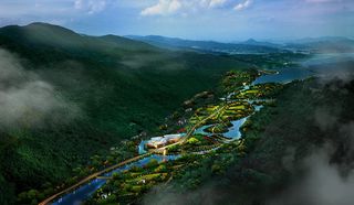 航空、摄影、建筑、山地、公园、渲染、可视化、建筑