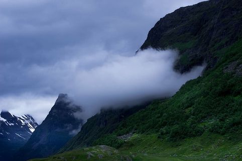 冒险，云，日光，雾，雾，草，山，风景