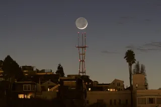 旧金山, potrero 山, 美国, 日落, 天空, 月亮, 建筑物, 加利福尼亚州