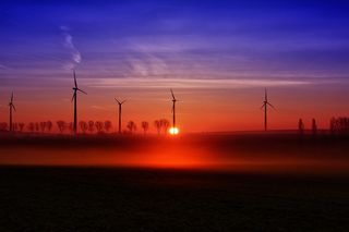 日出、温德、心情、天空、景观、morgenrot、燃料和发电、可再生能源