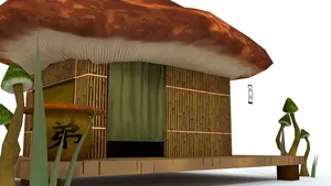 Blender 3D，Cgi，3D模型，蘑菇世界，蘑菇小屋，蘑菇3D，蘑菇搅拌器3D，蘑菇Cgi