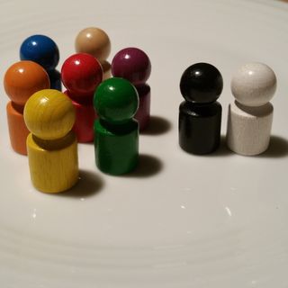 玩石头，木头，黑，白，五颜六色，玩具，孩子，玩