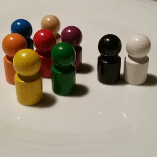 玩石头，木头，黑，白，五颜六色，玩具，孩子，玩