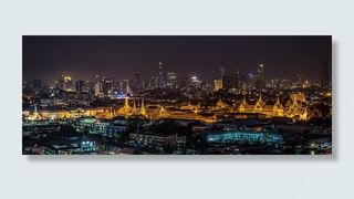 城市、中、高层、高层建筑、夜间、大皇宫、wat phra kaew、曼谷