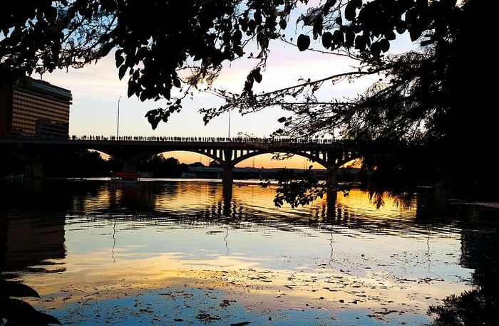 海滩，桥，云，黎明，黄昏，傍晚，湖泊，风景