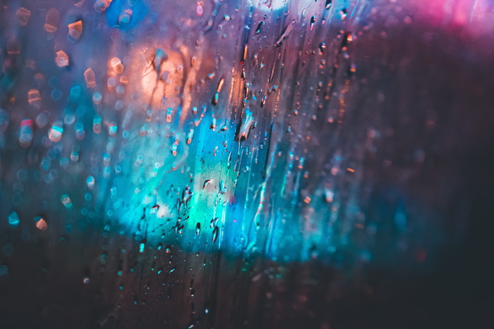 浅, 聚焦摄影, 雨滴, 玻璃, 窗口, 雨, 颜色, 颜色