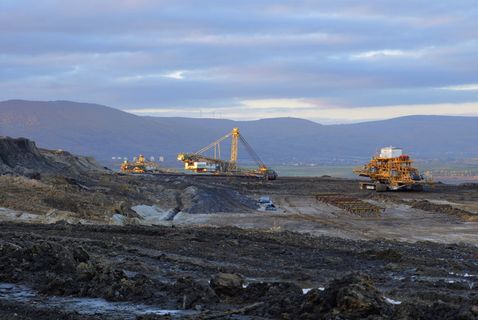 山麓、开采、煤炭、矿山、机器、巨型机器、煤矿、工业