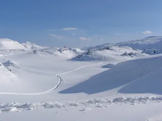 雪谷，山脉，冬天，雪，景观，自然，寒冷，顶点