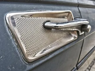 古董车，手，门，细节，金属，陆地车辆，无人，汽车