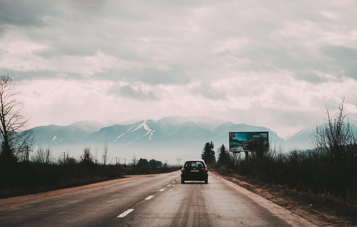 山, cr, 汽车, borovets, 保加利亚, 滑雪, 远足, 路