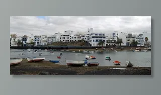 港口、城镇、lanzarote、海湾、城市、建筑、建筑外观、船舶