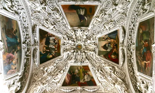 天花板绘画、壁画、灰泥、萨尔茨堡、dom、宗教、教堂、建筑