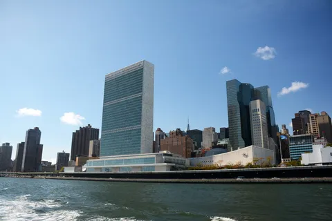 高层建筑身体水蓝色天空联合国纽约 高层建筑身体水蓝色天空联合国纽约