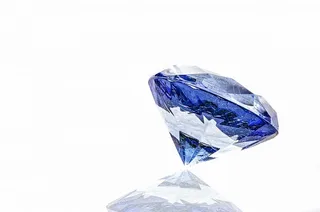 圆形、切割、蓝色、宝石、钻石、光泽、透明、石头