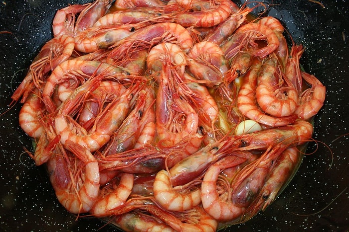 对虾、海鲜、菜肴、红色、大蒜、食品、新鲜度、食品和饮料