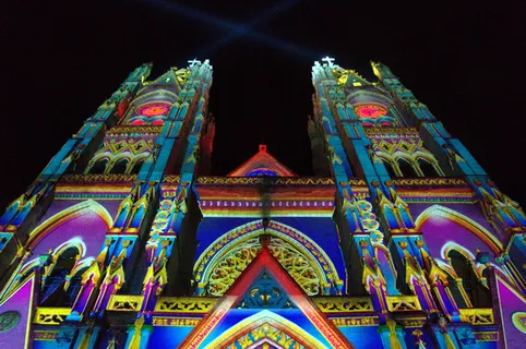 basílica、chruch、quito、灯光、投影、建筑、建筑结构、低角度视图