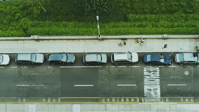 道路、车道、汽车、车辆、交通、绿地、草地、植物