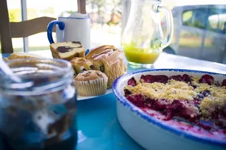 法国、雷恩、松饼、橙子、果汁、法国、大陆、欧洲