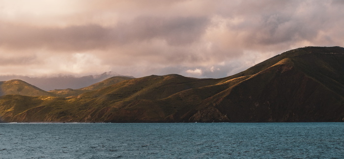 美国, 旧金山, 贝克海滩, 山, 曲率, bluehour, 景观, 阳光