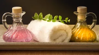 健康、卡拉夫、紫色、黄色、毛巾、卷制、草药、竹子